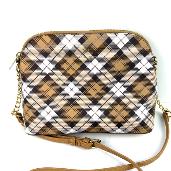 Nanette Lepore Crossbody Bag Plaid Faux Leather Handbag Purse Brand New - Picture 2 of 13